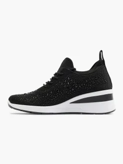 Sneakers|Graceland Zwarte Sneaker Steentjes