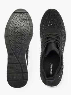 Sneakers|Graceland Zwarte Sneaker Steentjes