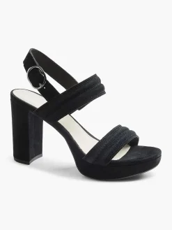 Sandalen|5th Avenue Zwarte Suede Sandalette