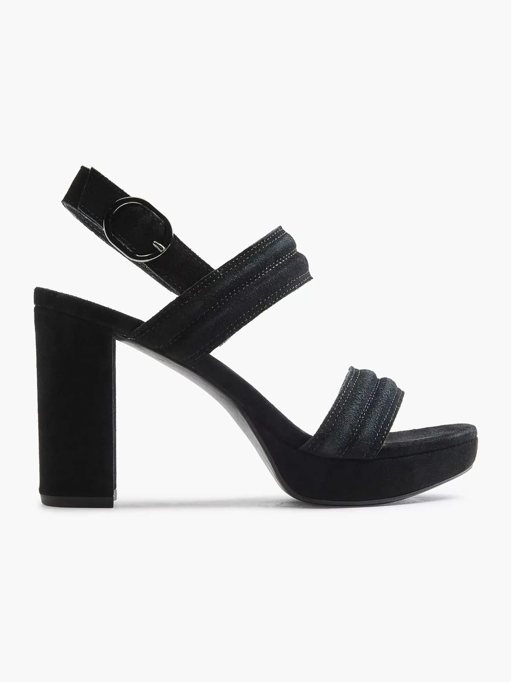 Sandalen|5th Avenue Zwarte Suede Sandalette