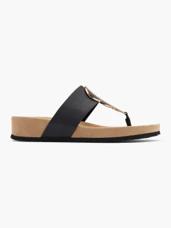 Slippers|Graceland Zwarte Teenslipper