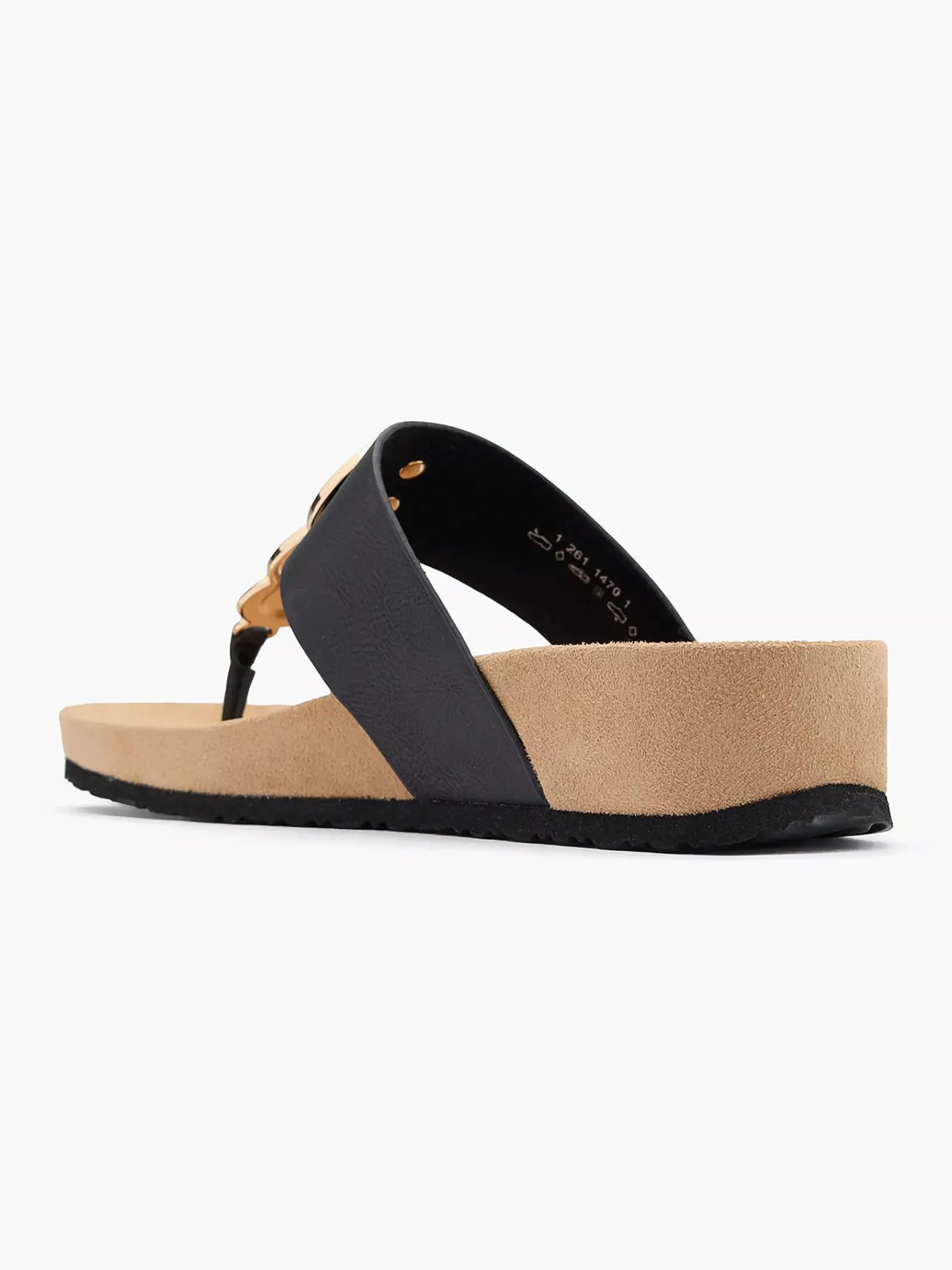 Slippers|Graceland Zwarte Teenslipper