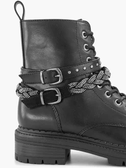 Enkellaarzen & Boots|Graceland Zwarte Veterboot