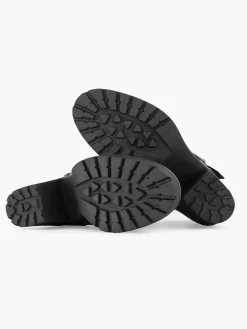 Enkellaarzen & Boots|Graceland Zwarte Veterboot Hak