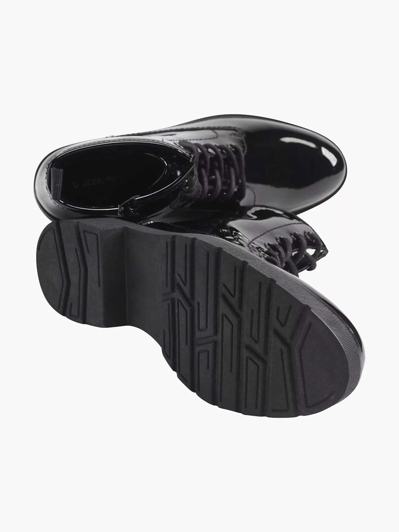 Enkellaarzen & Boots|Graceland Zwarte Veterboot Lak