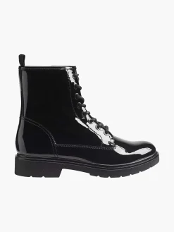 Enkellaarzen & Boots|Graceland Zwarte Veterboot Lak