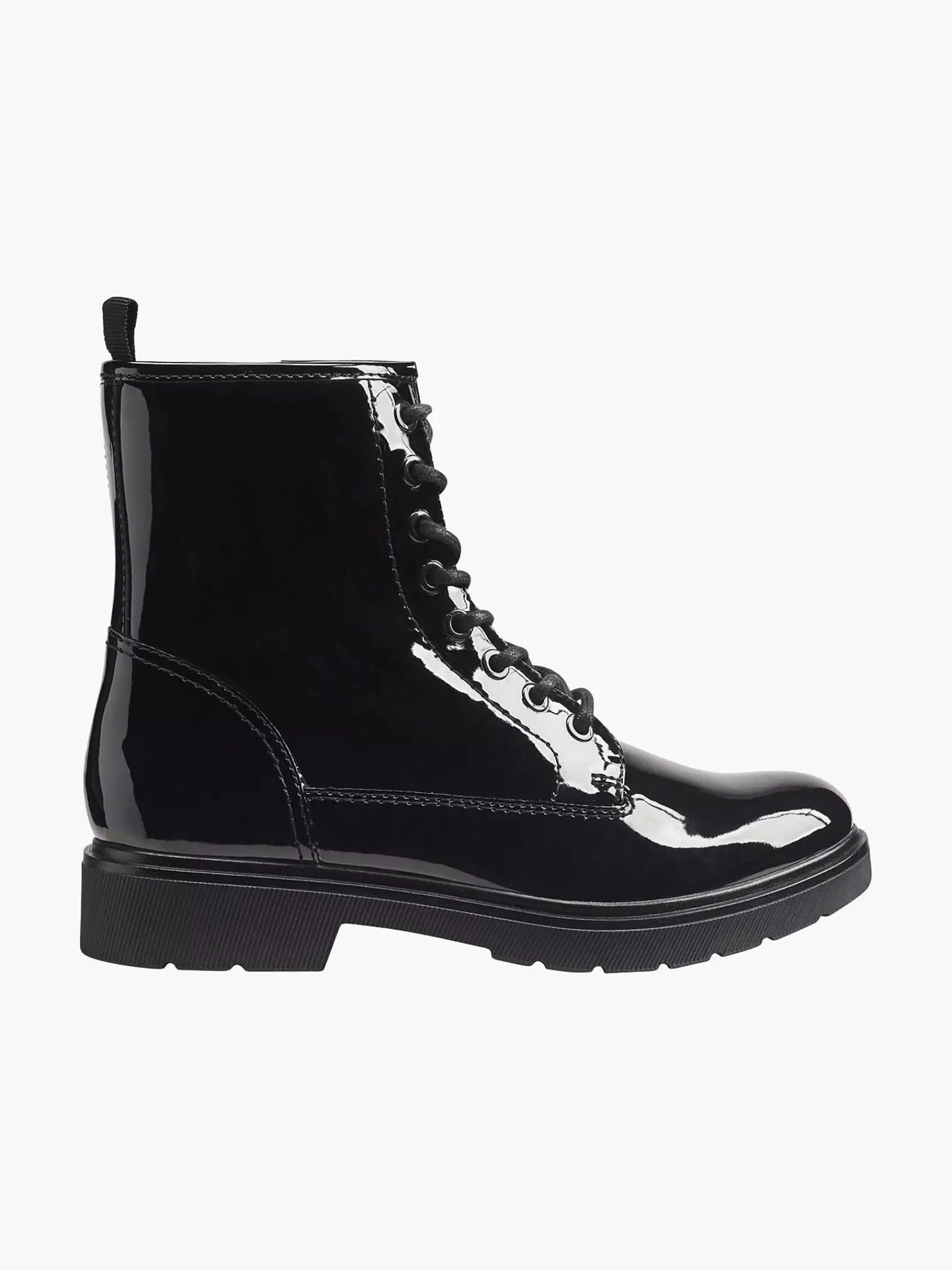 Enkellaarzen & Boots|Graceland Zwarte Veterboot Lak