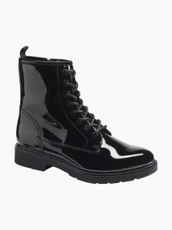 Enkellaarzen & Boots|Graceland Zwarte Veterboot Lak