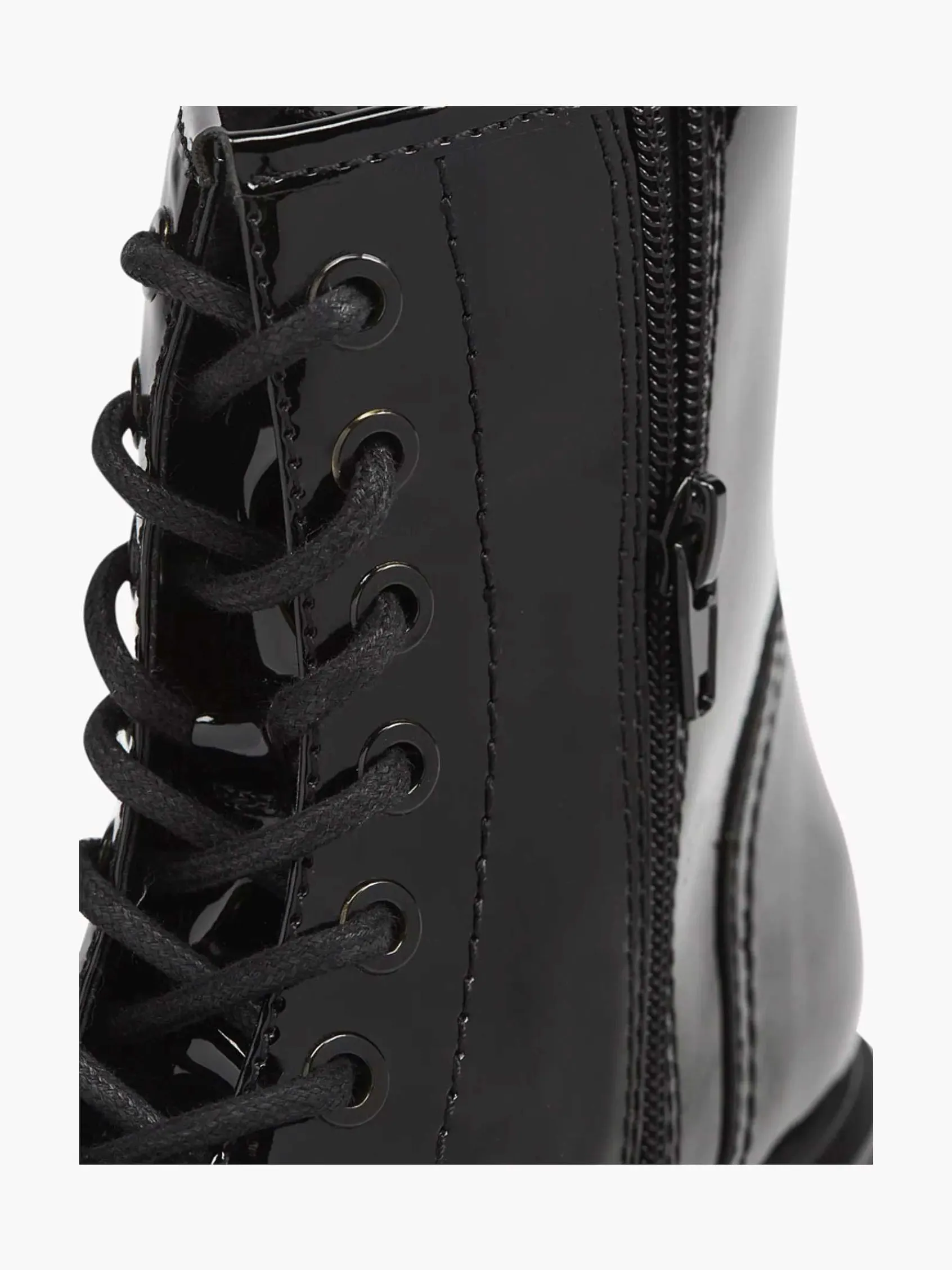Enkellaarzen & Boots|Graceland Zwarte Veterboot Lak