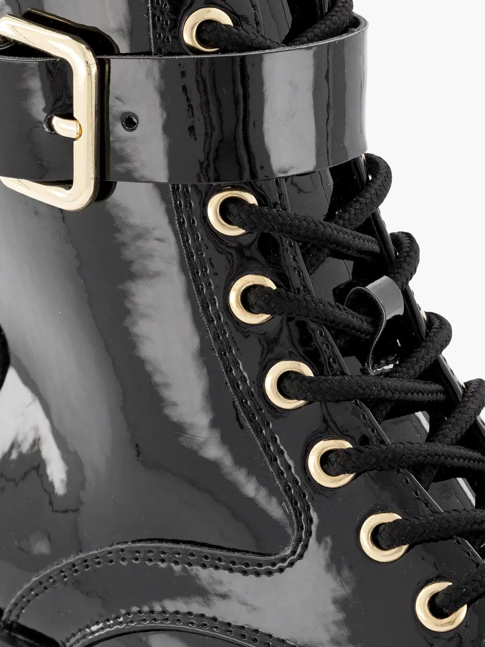 Enkellaarzen & Boots|Graceland Zwarte Veterboot Lak