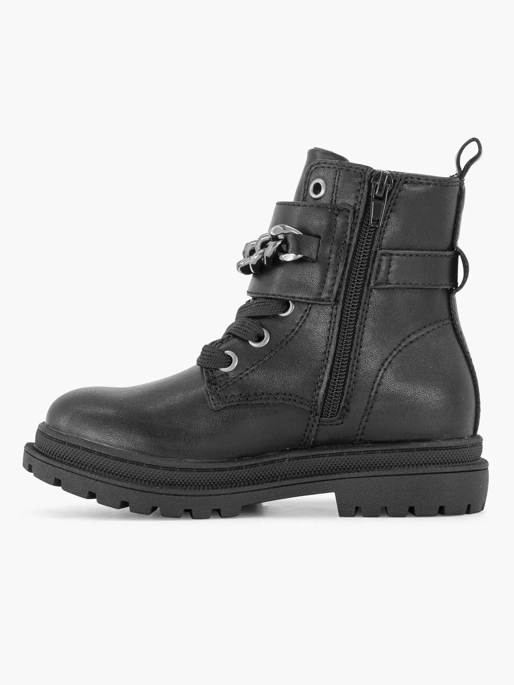 Jongensschoenen|Oxmox Zwarte Veterboot Sierketting, Offline Ivm Klachten (Laura)