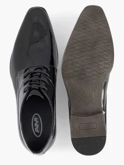 Geklede Schoenen|AM SHOE Zwarte Veterschoen Lak